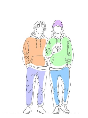 bl漫画 粉紫霓虹线条勾勒的漫画封面占位图，用于示意完结作品的条目卡片与状态徽章样式